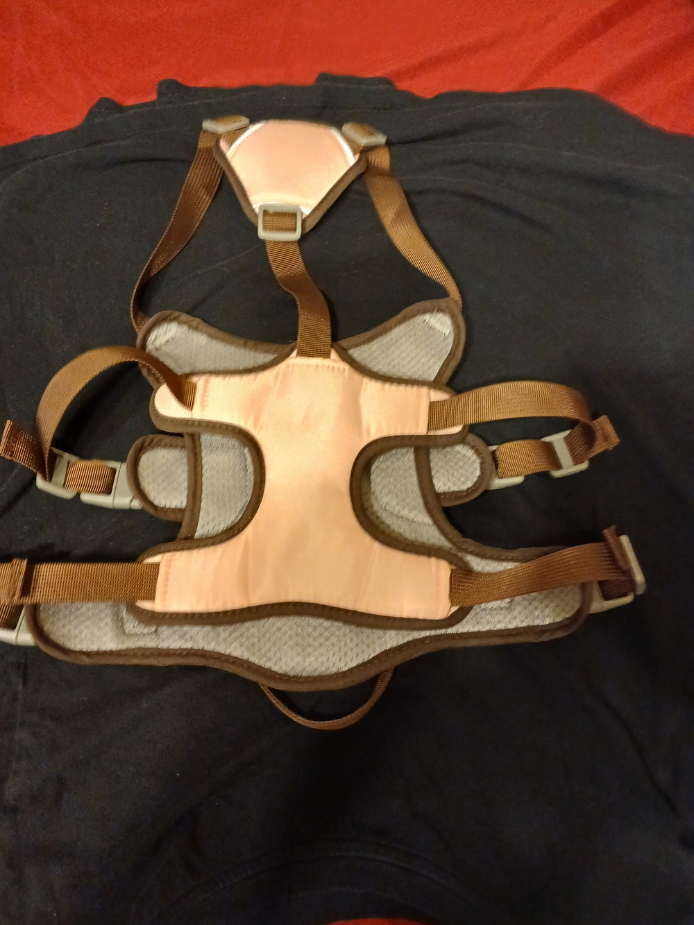 PupVox Pink Dog Harness with Brown Trim - Picture 3 of 9
